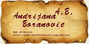 Andrijana Boranović vizit kartica